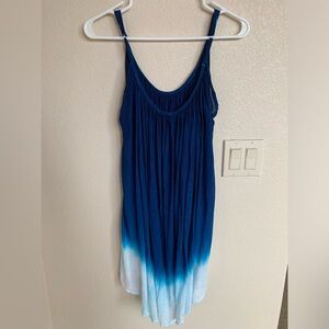 Tie dye blue and white swimsuit cover up size medium, w/ adjustable strap